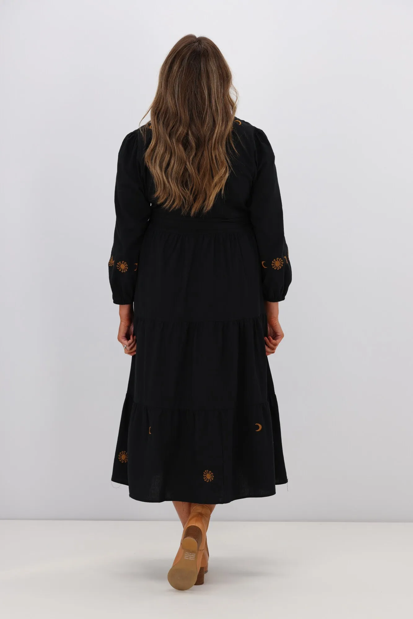 Boho Australia Osborn Midi Dress Black