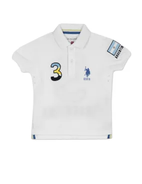 Boys Argentina Applique Pure Cotton Polo Shirt