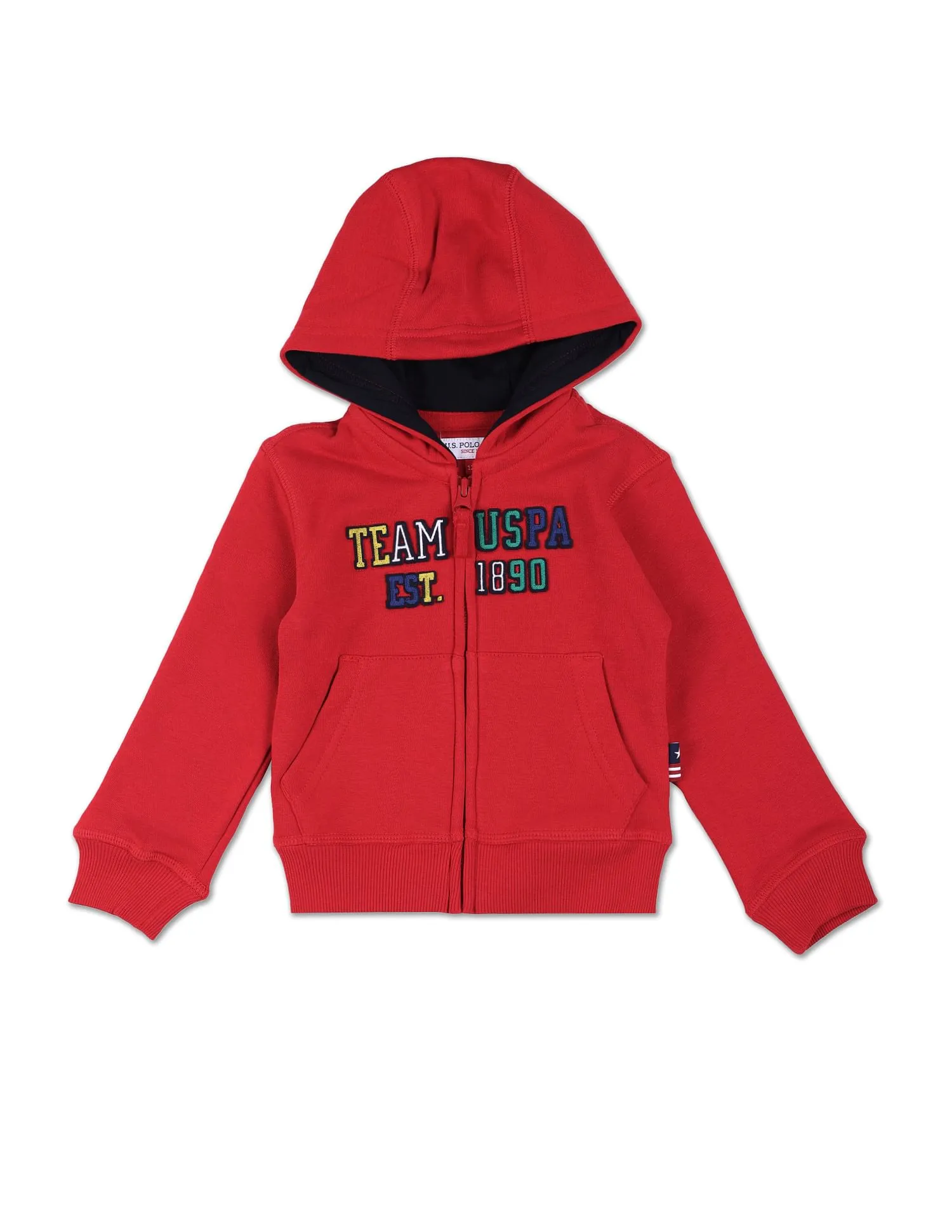 Boys Brand Applique Hooded Sweatshirt