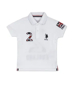 Boys England Applique Pure Cotton Polo Shirt