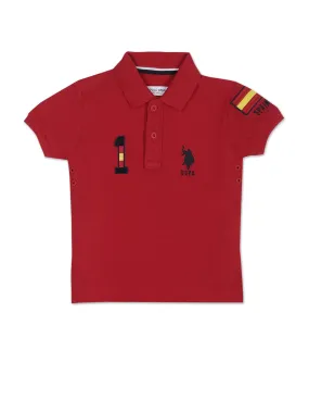 Boys Spain Applique Pure Cotton Polo Shirt