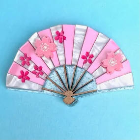 Cherry Blossom Fan - Brooch