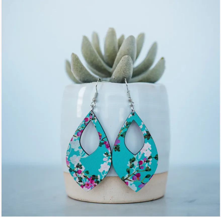 Cherry Blossom Teardrop Earrings