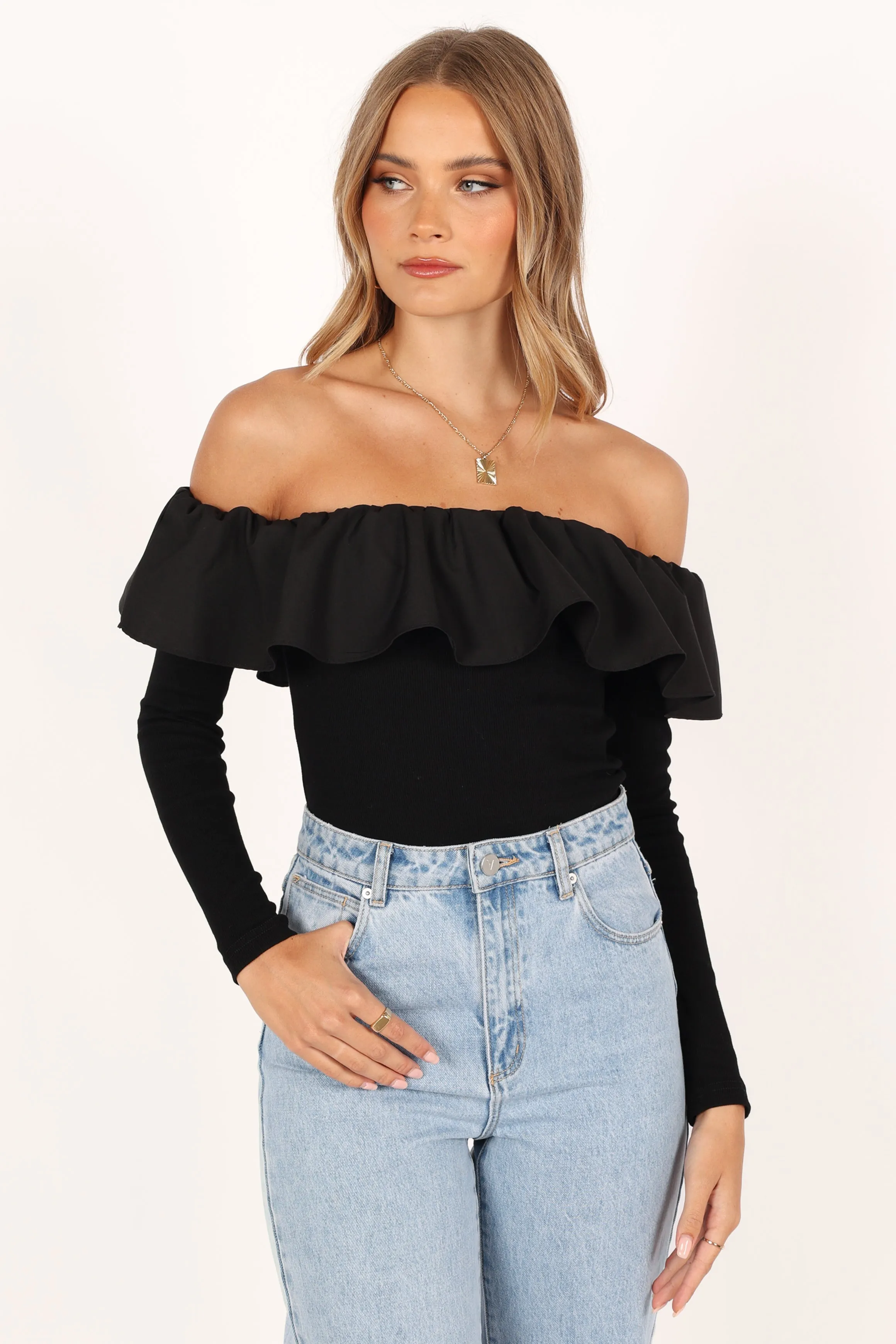 Cloe Off Shoulder Top - Black