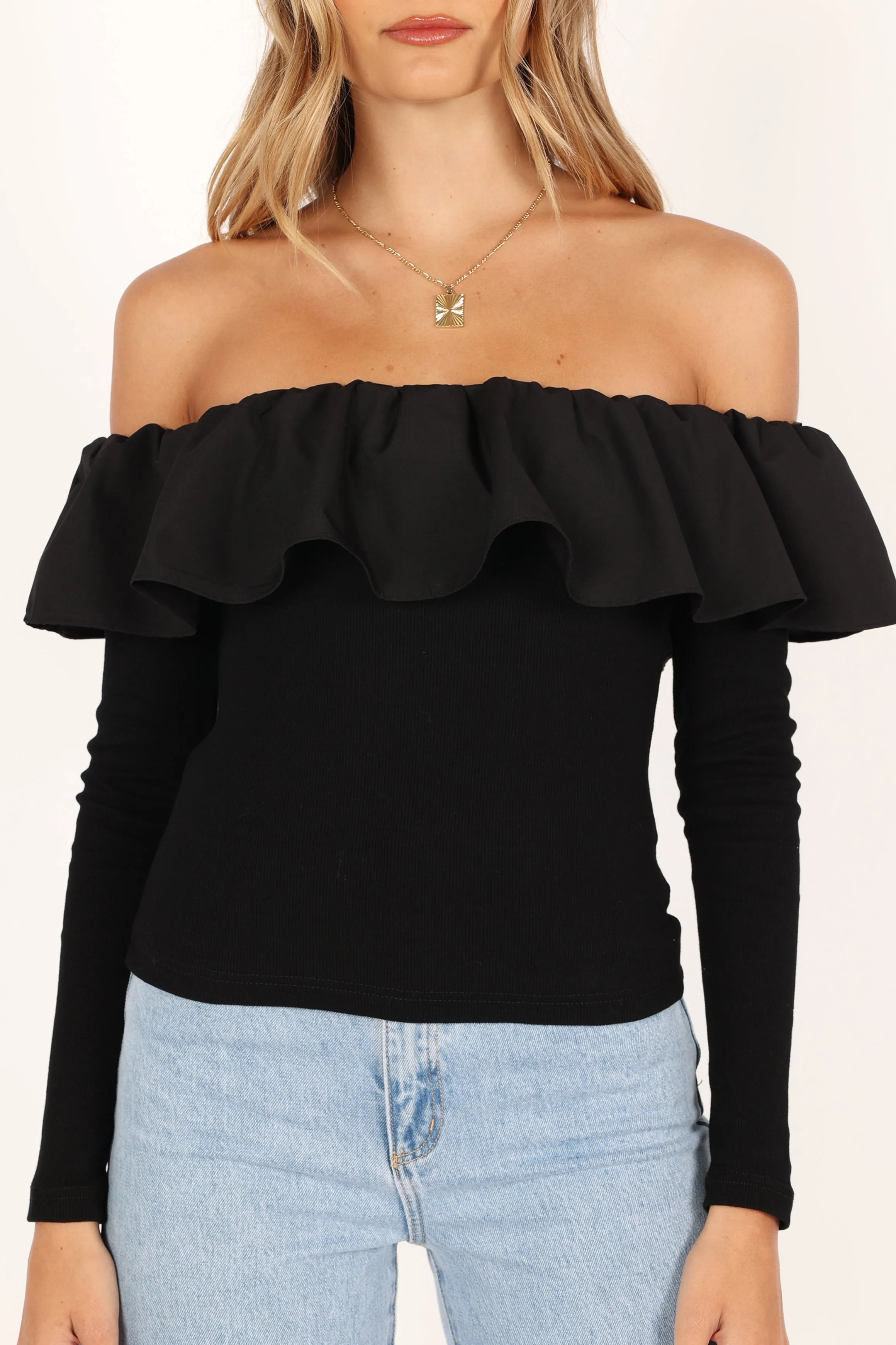 Cloe Off Shoulder Top - Black