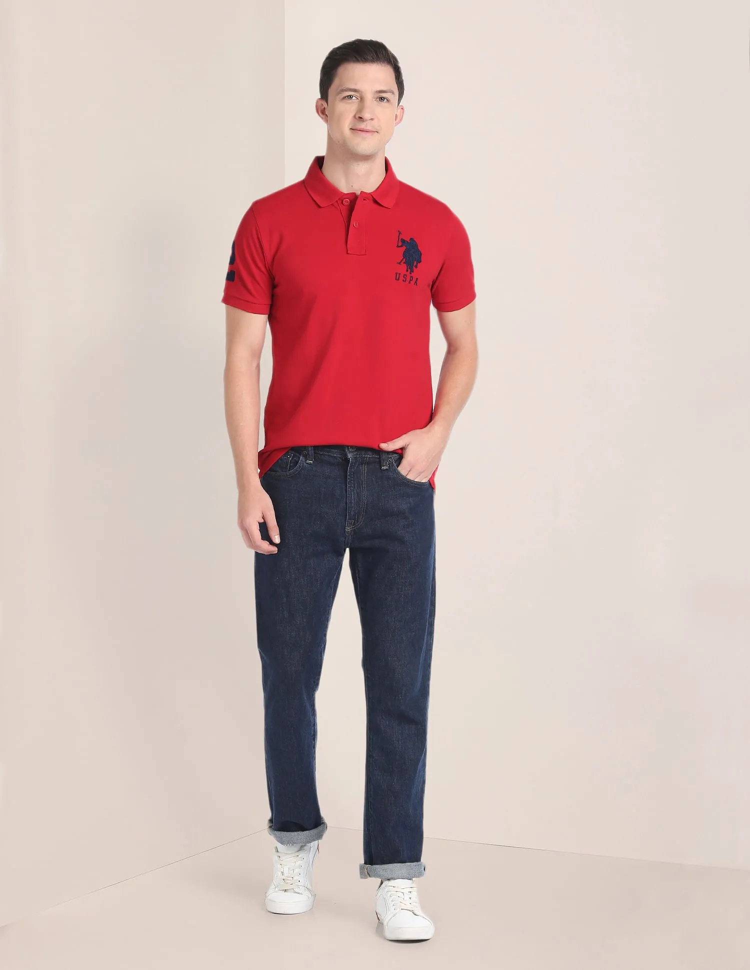 Embroidered Logo Pique Polo Shirt