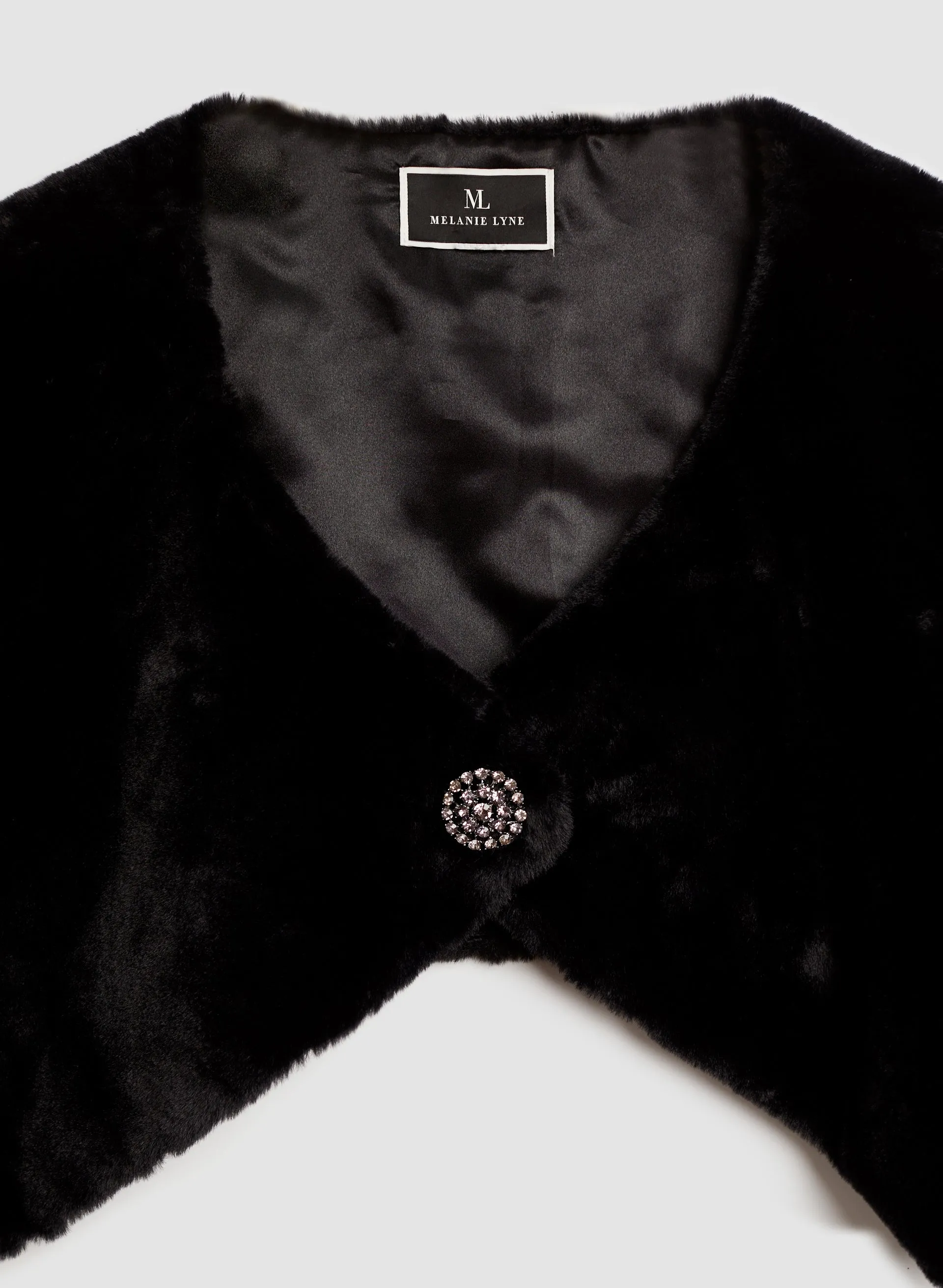 Faux Fur Brooch Detail Wrap