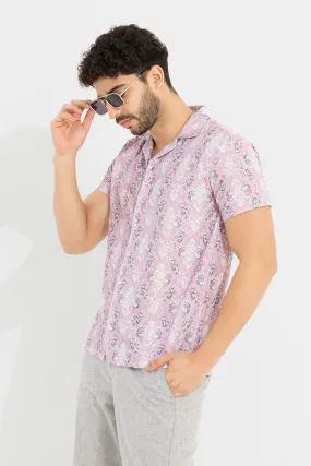 Floral Motif Pink Embroidery Shirt