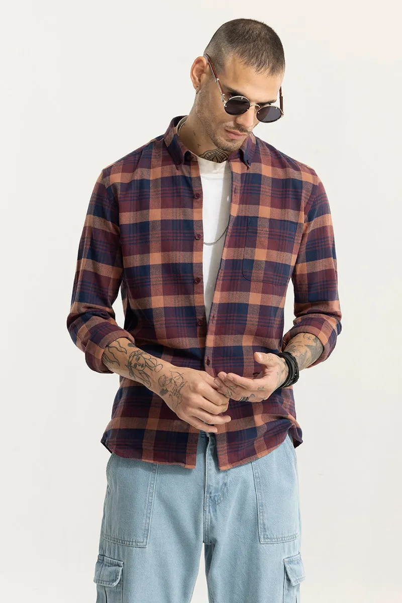 Fogey Plum Purple Checks Shirt