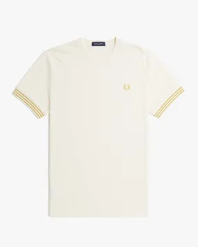 Fred Perry Striped Cuff Tee - Ecru