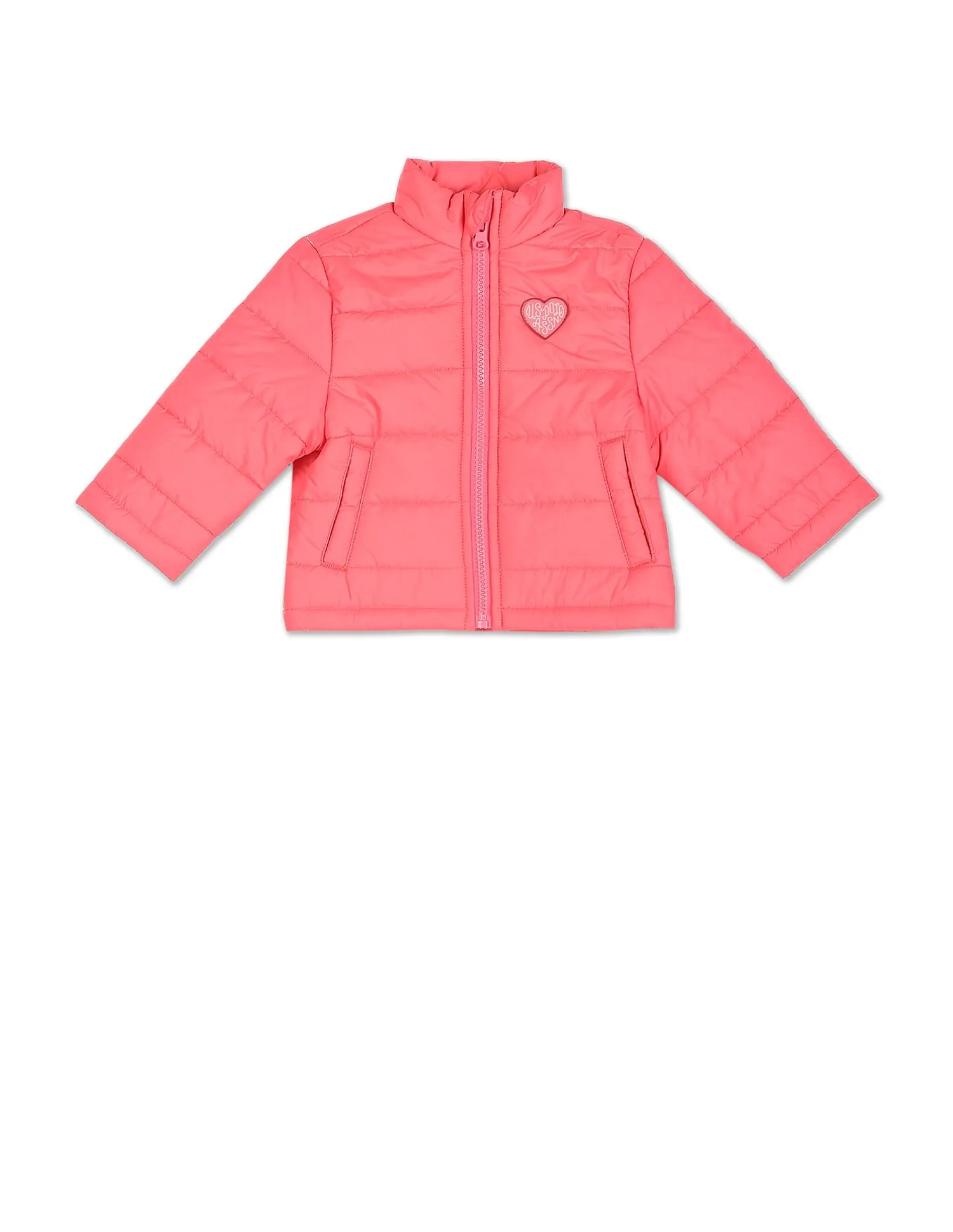 Girls Stand Collar Solid Bomber Jacket