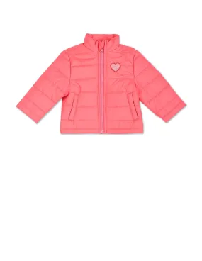 Girls Stand Collar Solid Bomber Jacket