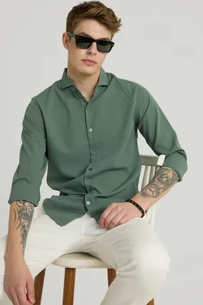 Green French Collar Shirt