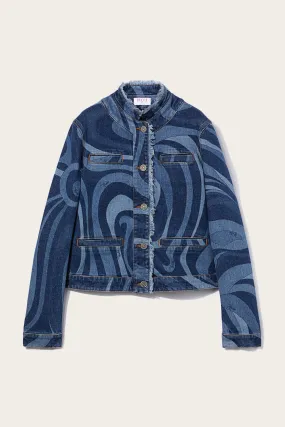 Marmo-Print Denim Jacket