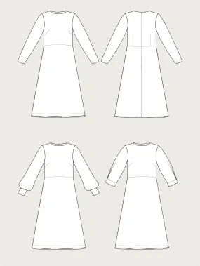 MULTI SLEEVE MIDI DRESS PATTERN