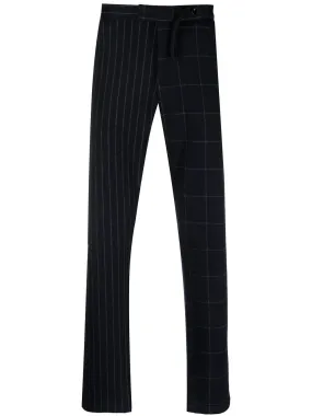 PATCHWORK PATTERN STRAIGHT-LEG TROUSERS