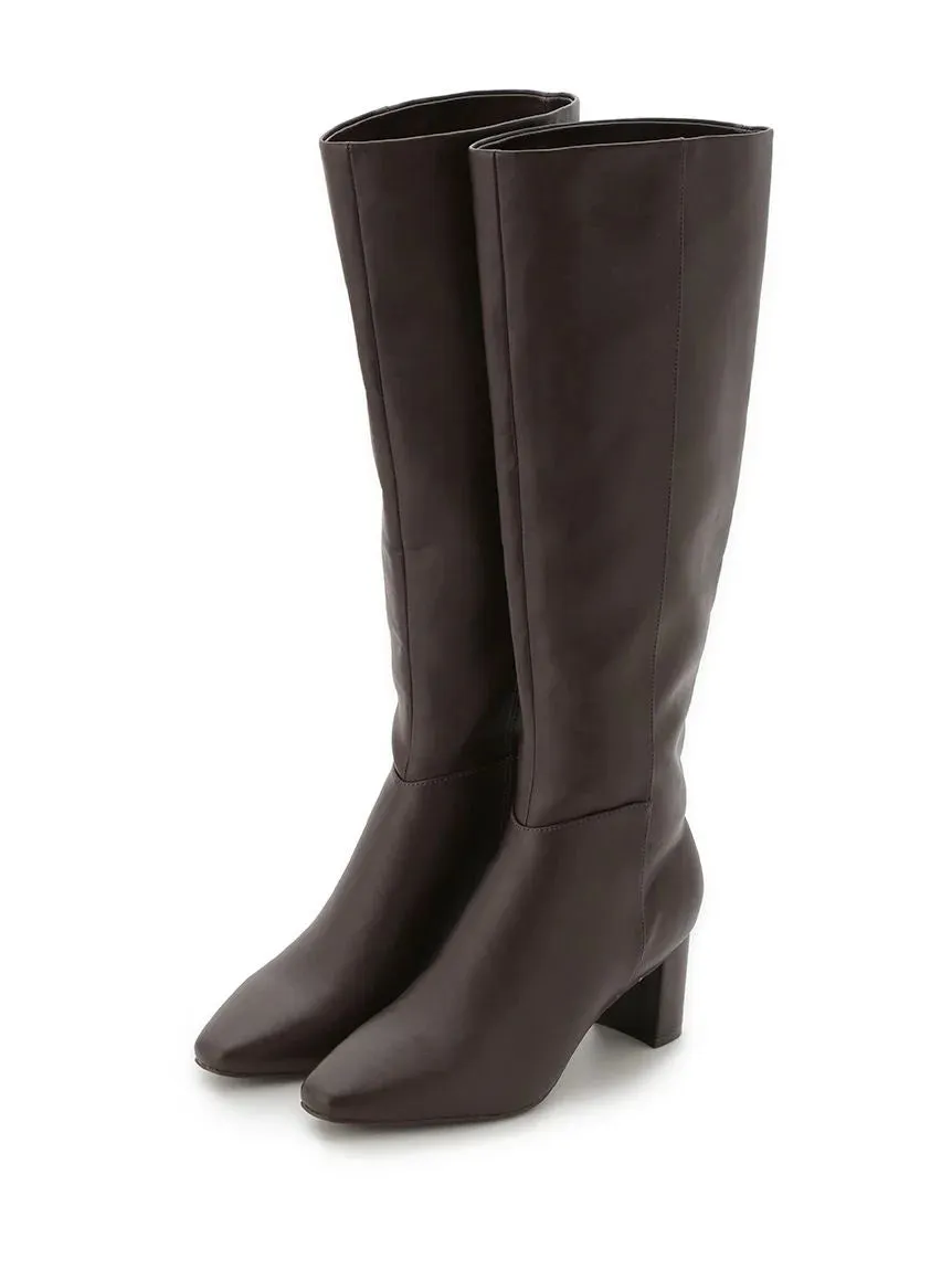 Pointed Toe Block Heel Knee-High Boots