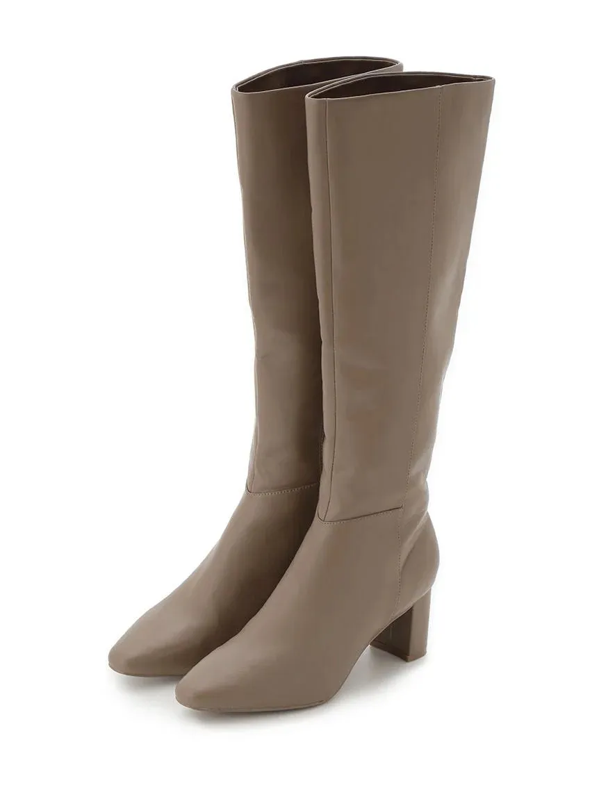 Pointed Toe Block Heel Knee-High Boots