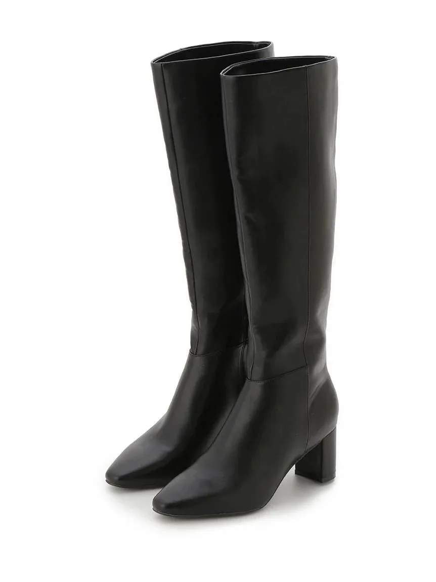 Pointed Toe Block Heel Knee-High Boots