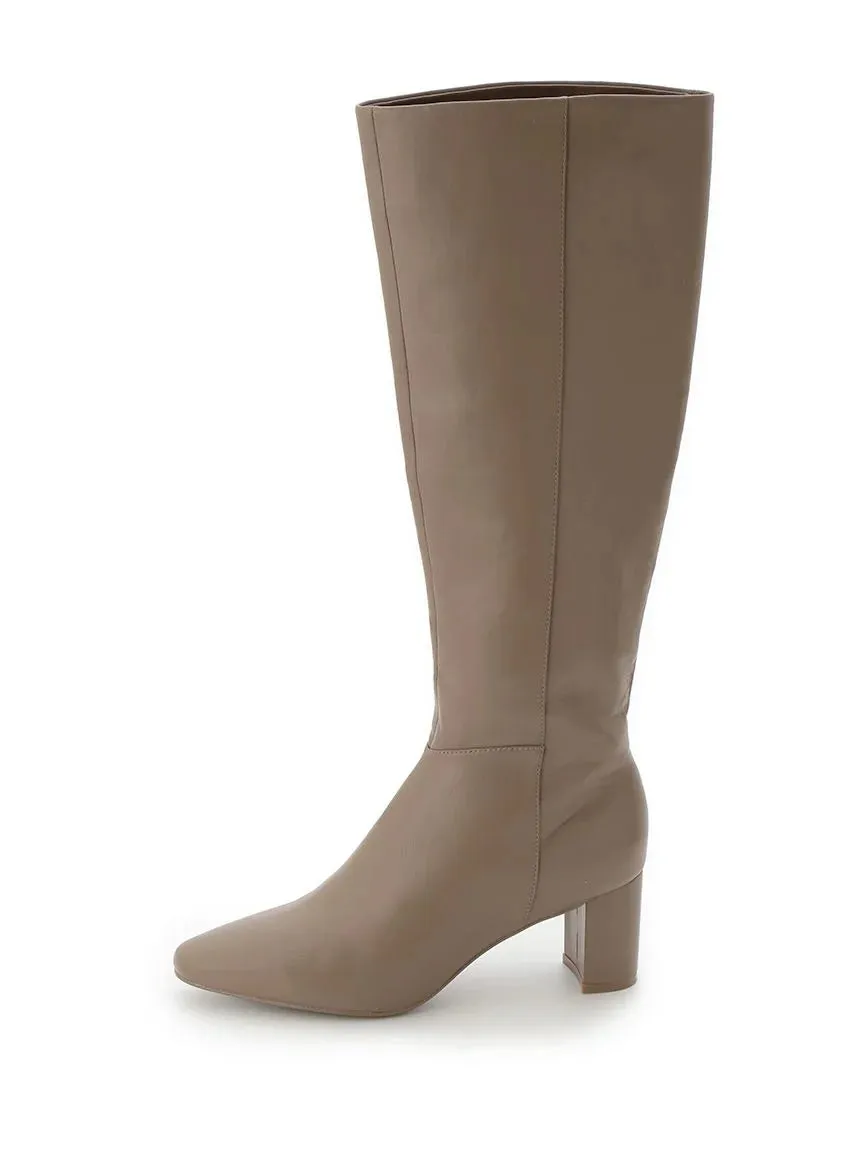 Pointed Toe Block Heel Knee-High Boots