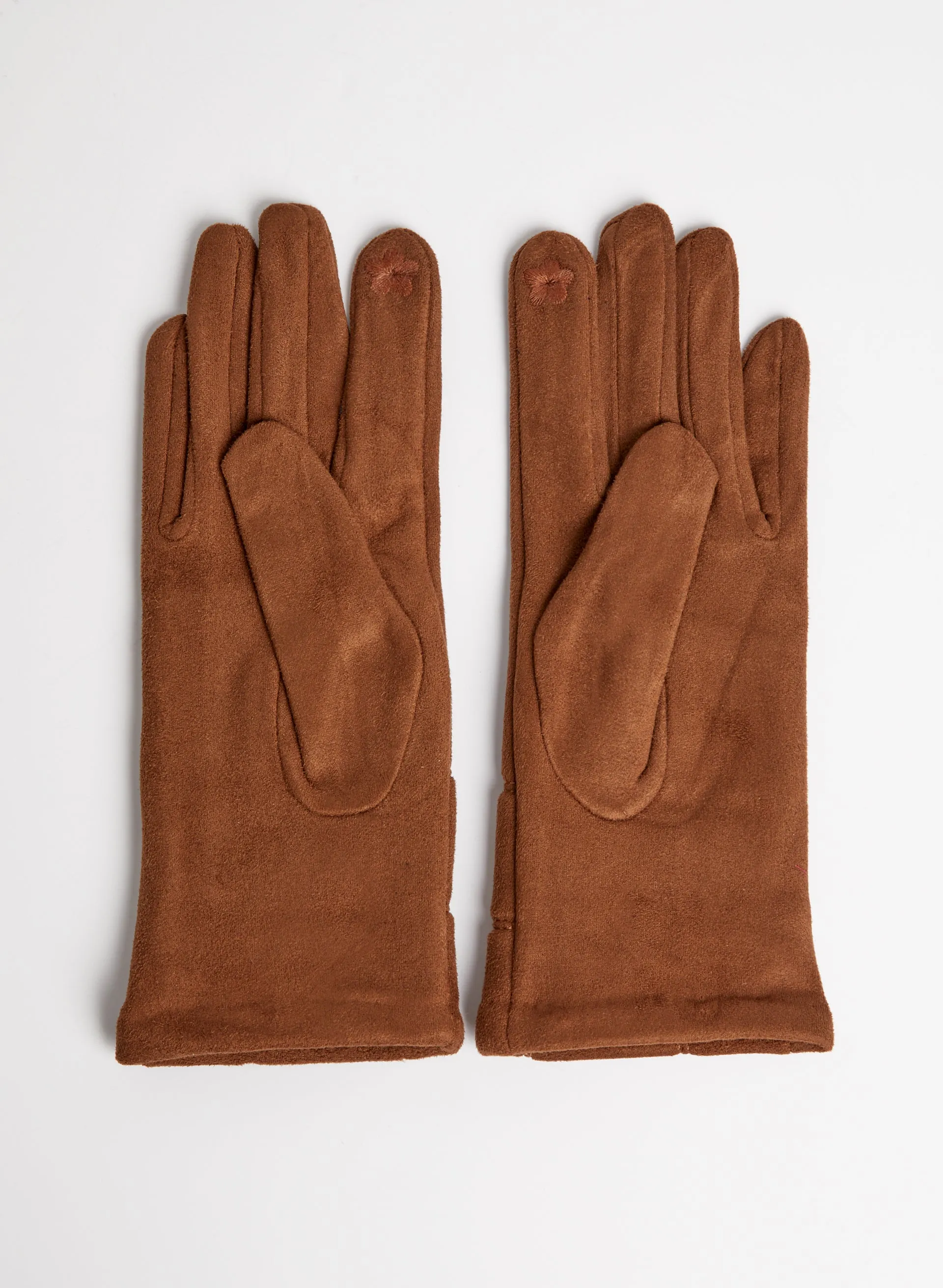 Quilted Faux Suede Gloves