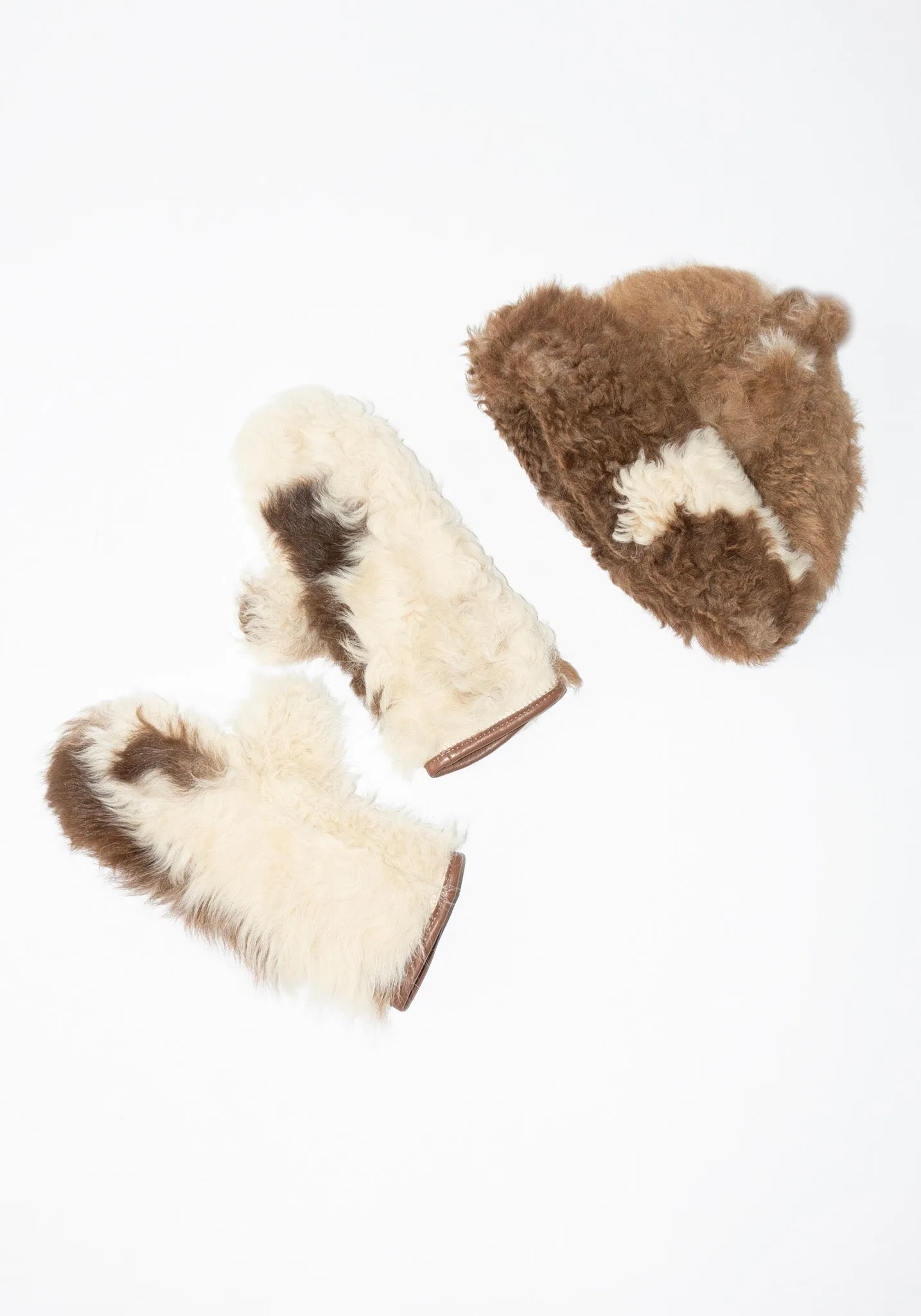 Sheepskin Cow Bobble Cap