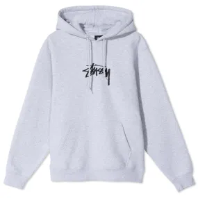 Stussy Stock Logo Hoodie Ash