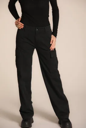 Victoria women's cargo pants in gabardine straight fit  ①