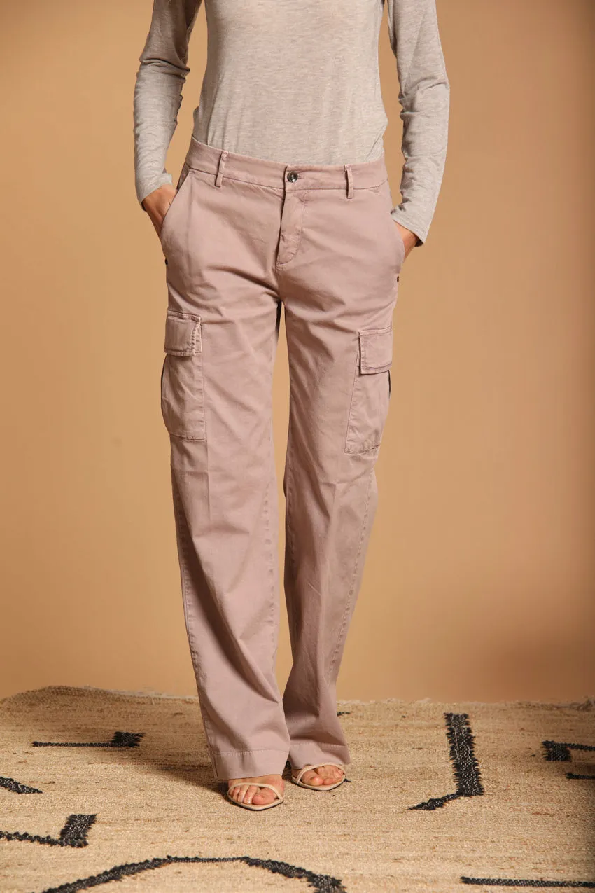 Victoria women's cargo pants in gabardine straight fit  ①