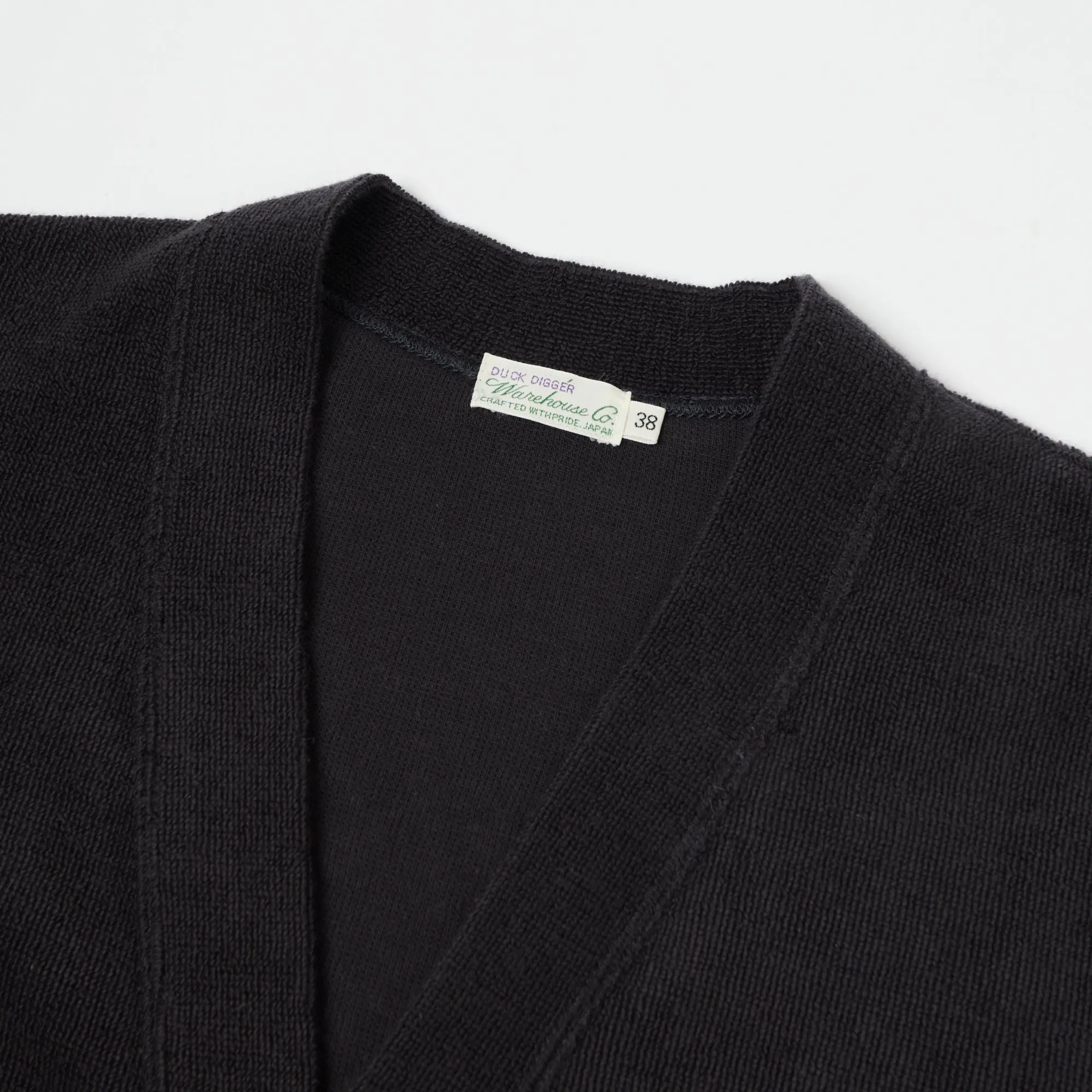 Warehouse & Co 488 'Chiefs' Cotton Pile Cardigan - Black