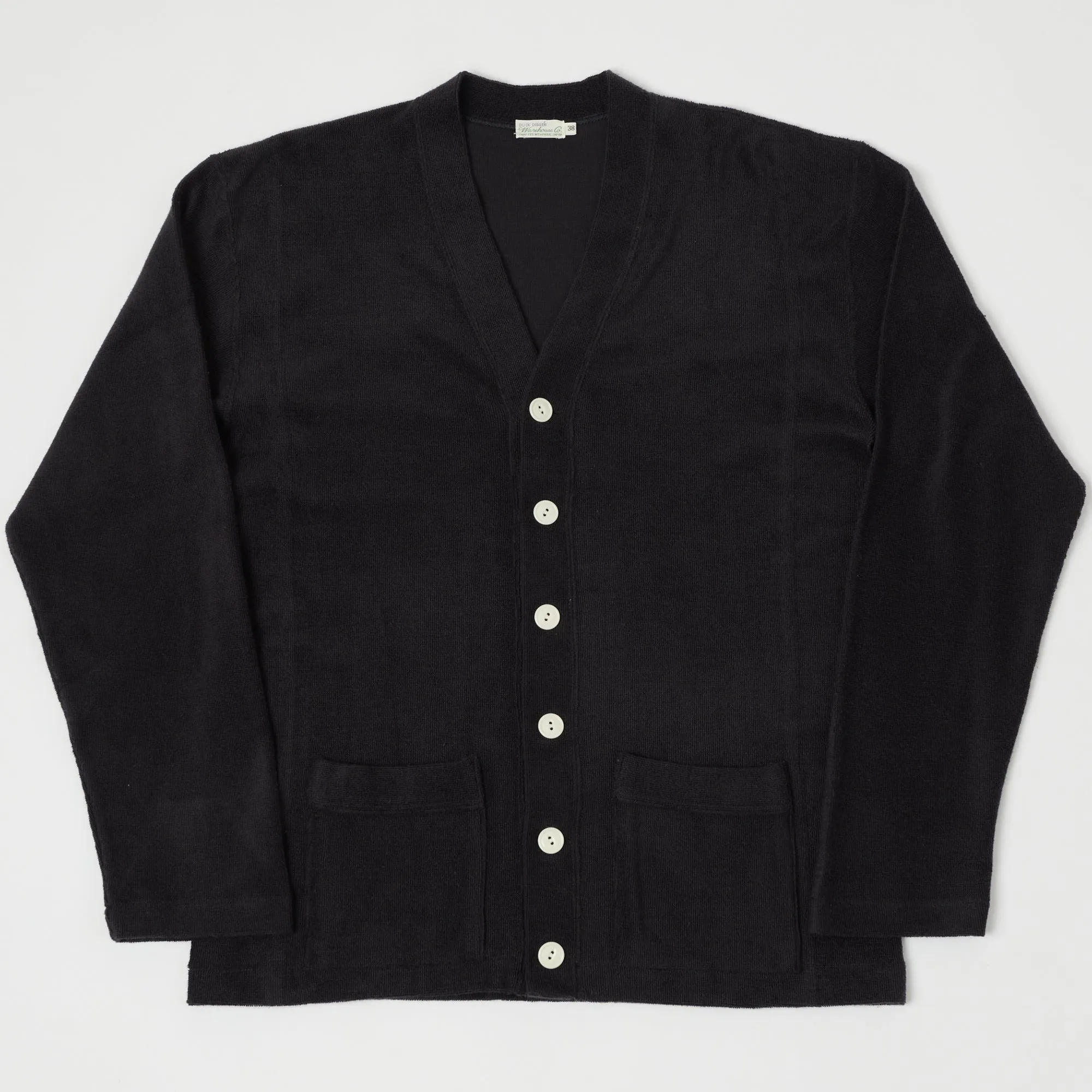 Warehouse & Co 488 'Chiefs' Cotton Pile Cardigan - Black