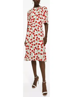 Women’s Cherry-Print Midi Dress