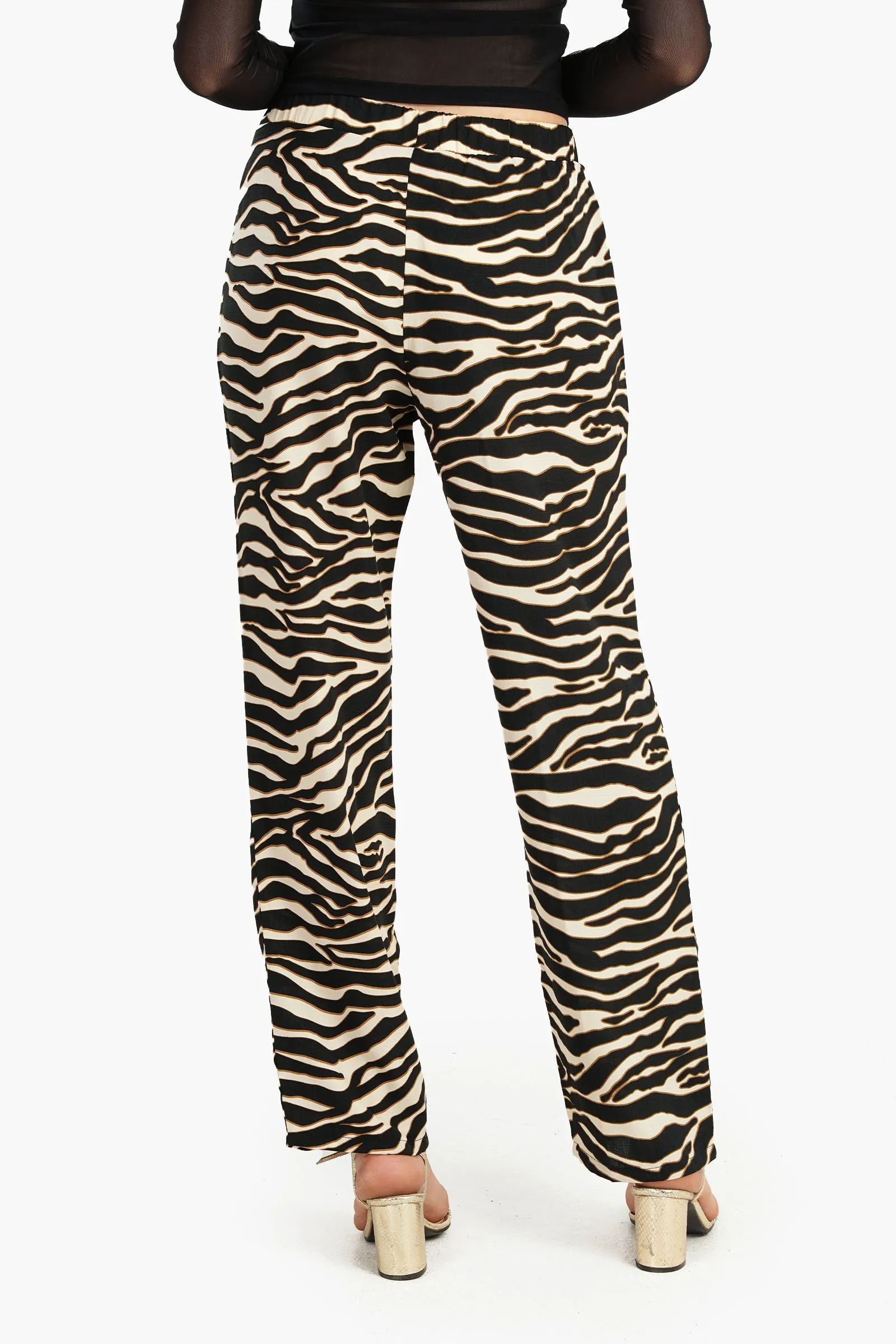 Zebra Print Straight Cut Pants