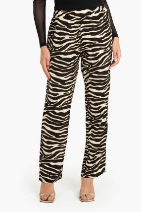 Zebra Print Straight Cut Pants